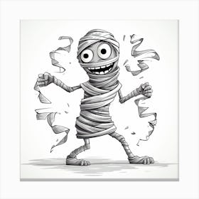 Mummy Cartoon Illustration Canvas Print