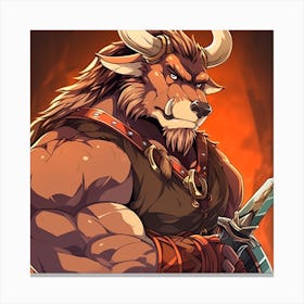 Bull With Two Swords Canvas Print