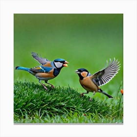 Two Birds In Flight Canvas Print