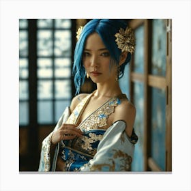 An Elegant Woman With A Japanese Dress (2) Canvas Print