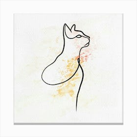 Cat Line Drawing Canvas Print