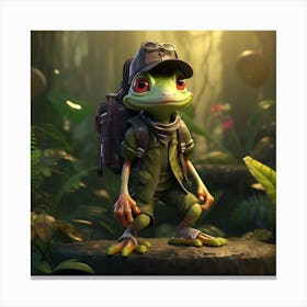 Frog In The Jungle 2 Canvas Print