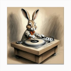 Rabbit Dj 5 Canvas Print