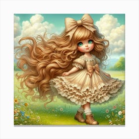 Little Girl With Long Hair 3 Canvas Print