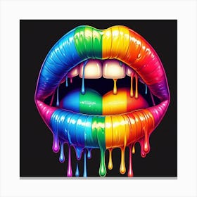 Rainbow Lips Canvas Print