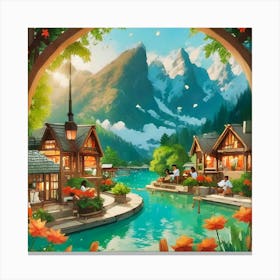 Mountain Village Canvas Print