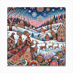 Christmas In The Village Canvas Print