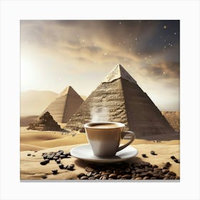 Coffee And Pyramids Canvas Print