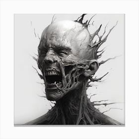 Zombie Head Canvas Print