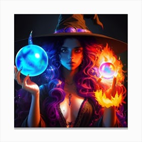 Sydney Witch With Fireballs Canvas Print