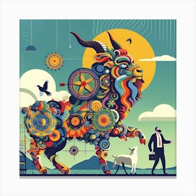 Goat Illustration Canvas Print