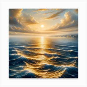 Sunset Over The Ocean Canvas Print