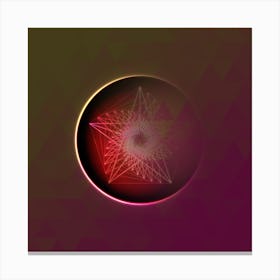 Geometric Neon Glyph on Jewel Tone Triangle Pattern 388 Canvas Print