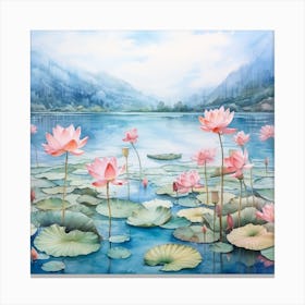 Lotus Flower Painting Canvas Print