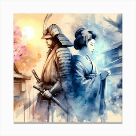 Japan Traditional Geisha Illustration By Ad 83 Canvas Print