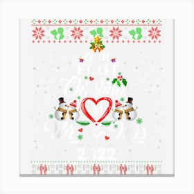 Our First Christmas As Mr & Mrs 2022 Ugly Sweater Pajamas Canvas Print