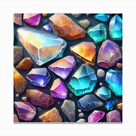 Realistic Stone Flat Surface For Background Use Broken Glass Effect No Background Stunning Somet Canvas Print