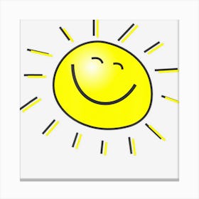 Smiley Face Sunshine Sun Kids Summer Happy Fun Smile Canvas Print