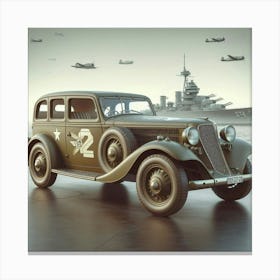 Wwii Vintage Car Canvas Print