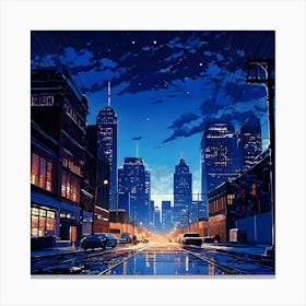 Anime City Night Canvas Print