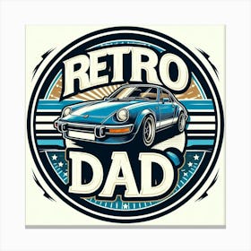 Retro Dad blue car wall art Canvas Print