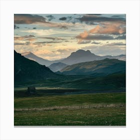 Sunset In The Mountains 1 Canvas Print