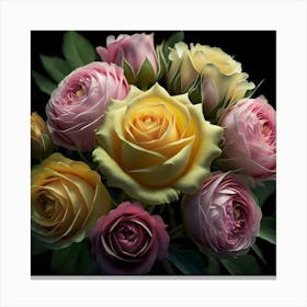 Roses Bouquet Canvas Print