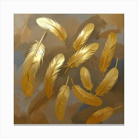 Gold Feathers 3 Canvas Print
