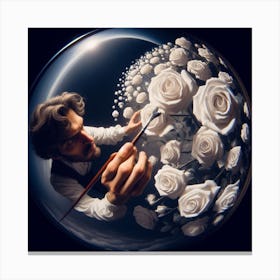 Roses In A Glass Canvas Print