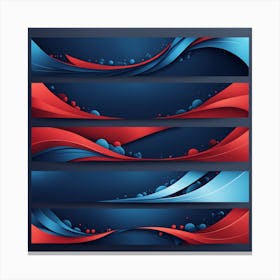 Blue And Red Banners Canvas Print