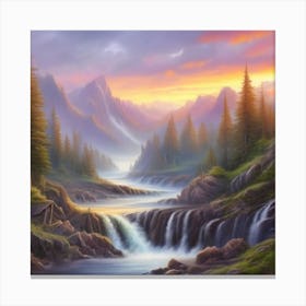 Landscape Painting Hd Hyperrealistic 11 Canvas Print