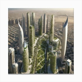 Futuristic Cityscape 72 Canvas Print