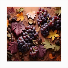 Autumn Leaves And Grapes 3 Canvas Print
