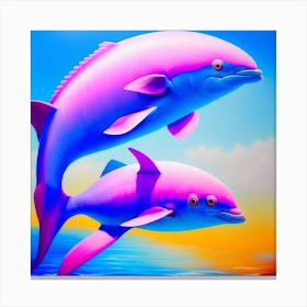 PINK DOLPHINS Canvas Print