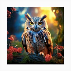 Firefly Magical Owl Perched In Dreamlike Tranquil Setting 6605 (2) Canvas Print