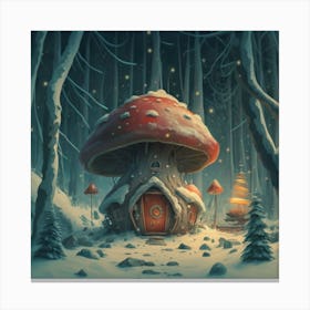 Red mushroom shaped like a hut 5 Canvas Print