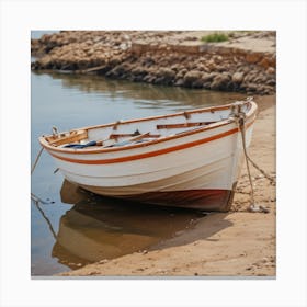 Small Boat On The Beach Canvas Print