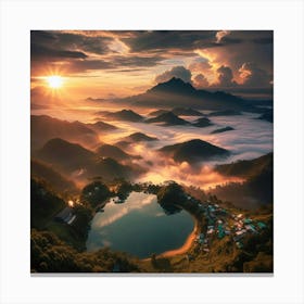Sunrise In The Mountains 2 Canvas Print