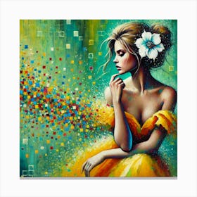 Girl In Yellow Dress Canvas Print