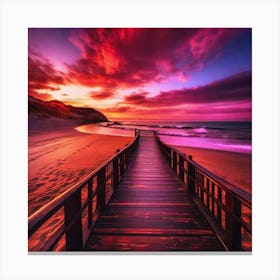 Sunset On The Beach 361 Canvas Print