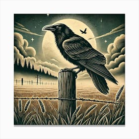 Tattoo Crow 3 Canvas Print