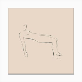 Nude drawing of a woman lying down Canvas Print