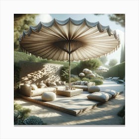 An Image Of A Sunshade In A Picturesque Outdoor Setting Canvas Print