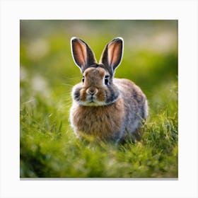 Rabbit In The Grass 1 Canvas Print