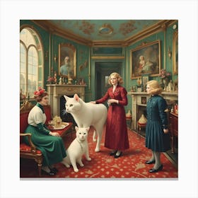 'The White Cat' Canvas Print