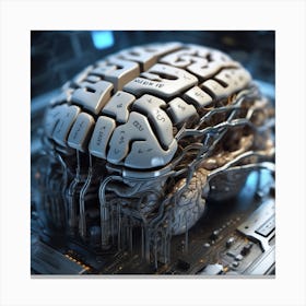 Brain On A Computer 18 Canvas Print