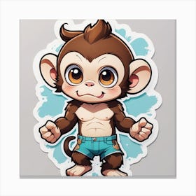 Cartoon Monkey Canvas Print