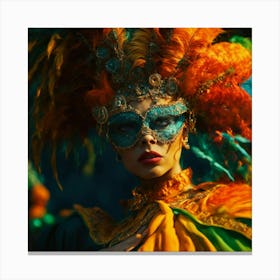 Carnival Woman In Costume Canvas Print