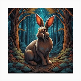 Rabbit In The Woods 37 Canvas Print