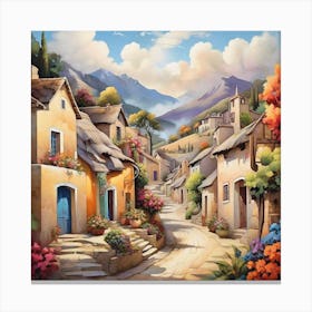 Village In The Mountains 1 Canvas Print